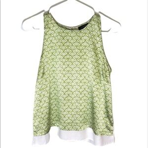 2/$30 The Limited - Green & White Geometric Sleeveless Blouse Size Small
